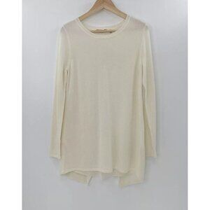 Soft Surroundings Ivory Sirena Sweater Tunic Wool Alpaca‎ Blend Godet Back Sz Sm